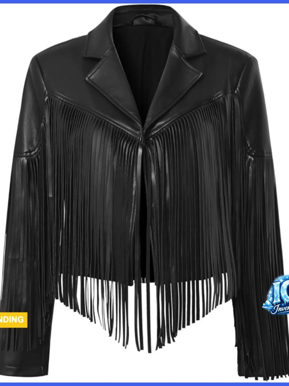 Faux Leather Fringe Jacket Crop Moto Top Western Cowgirl